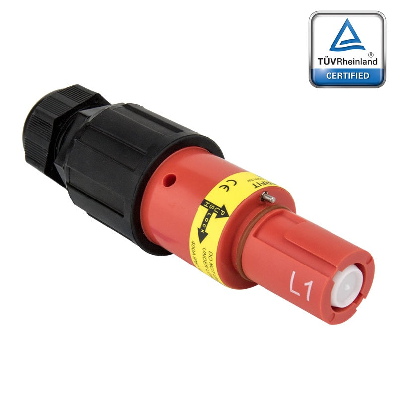 PFLD-1R-S120M40A - PowerFit 400A Drain Line Connector, Red (L1)