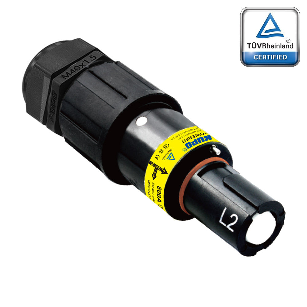 PFLD-2BK-C300-400-M40-M50 - PowerFit 800A Line Drain, L2 (Line 2) Black