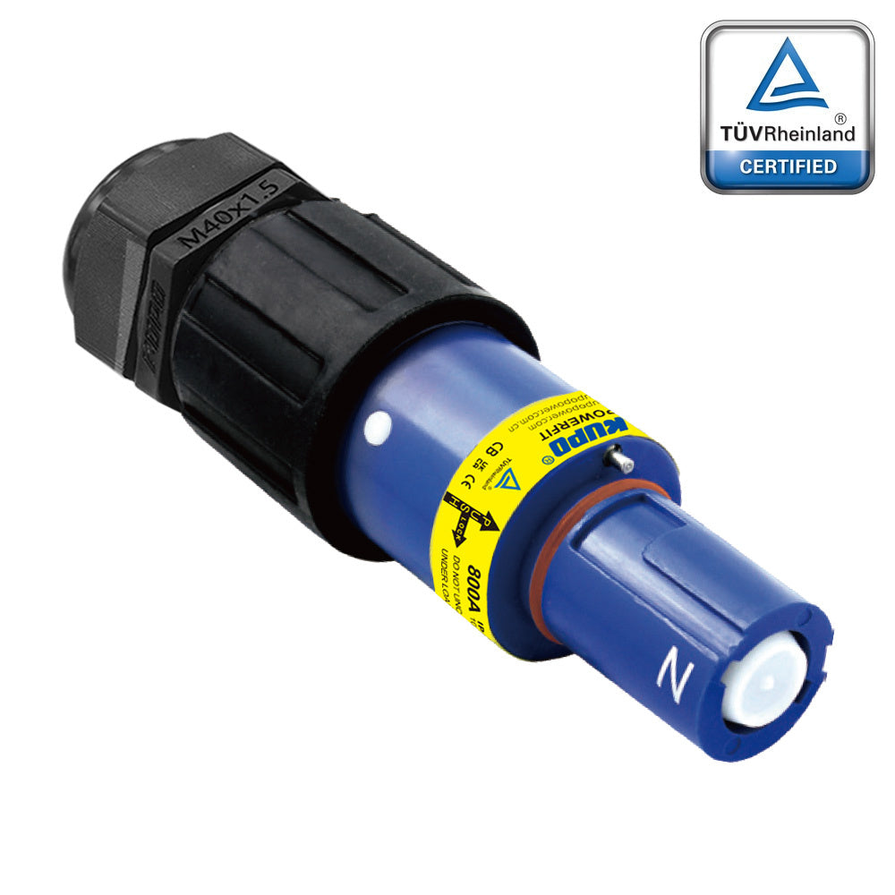 PFLD-NBL-C300-400-M40-M50 - PowerFit 800A Line Drain, Neutral Blue