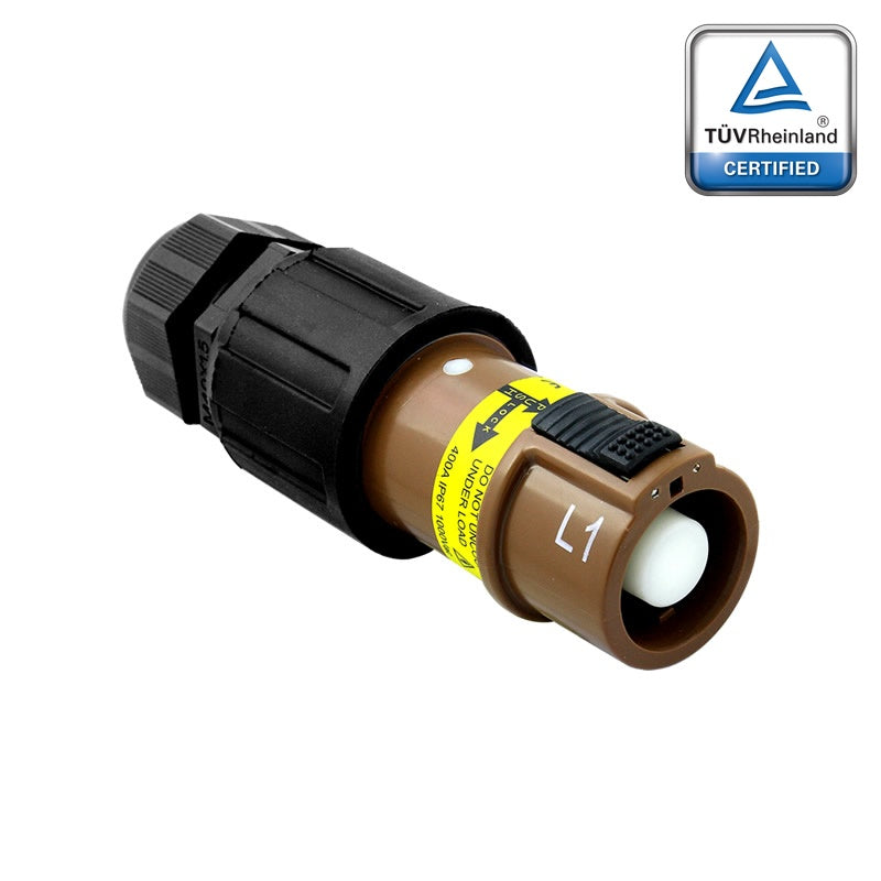 PFLS-1BN-S120M40A - PowerFit 400A Source Line Connector, Brown (L1)