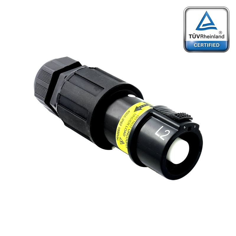 PFLS-2BK-S120M40A - PowerFit 400A Source Line Connector, Black (L2)