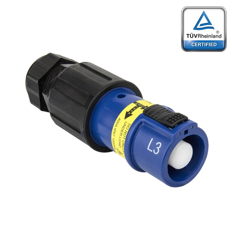 PFLS-3BL-S120M40A - PowerFit 400A Source Line Connector, Blue (L3)