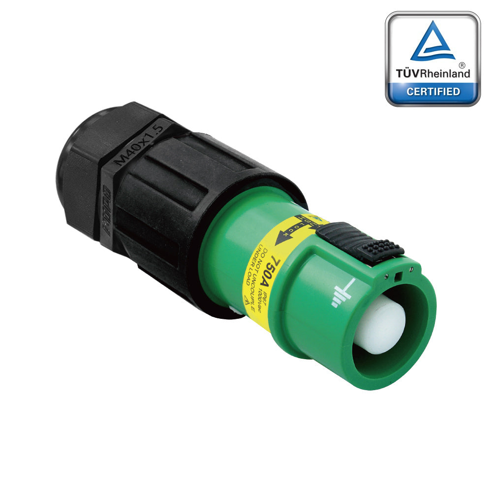 PFLS-EGN-C300M40 - PowerFit 750A Source Line Connector, Green (Earth)