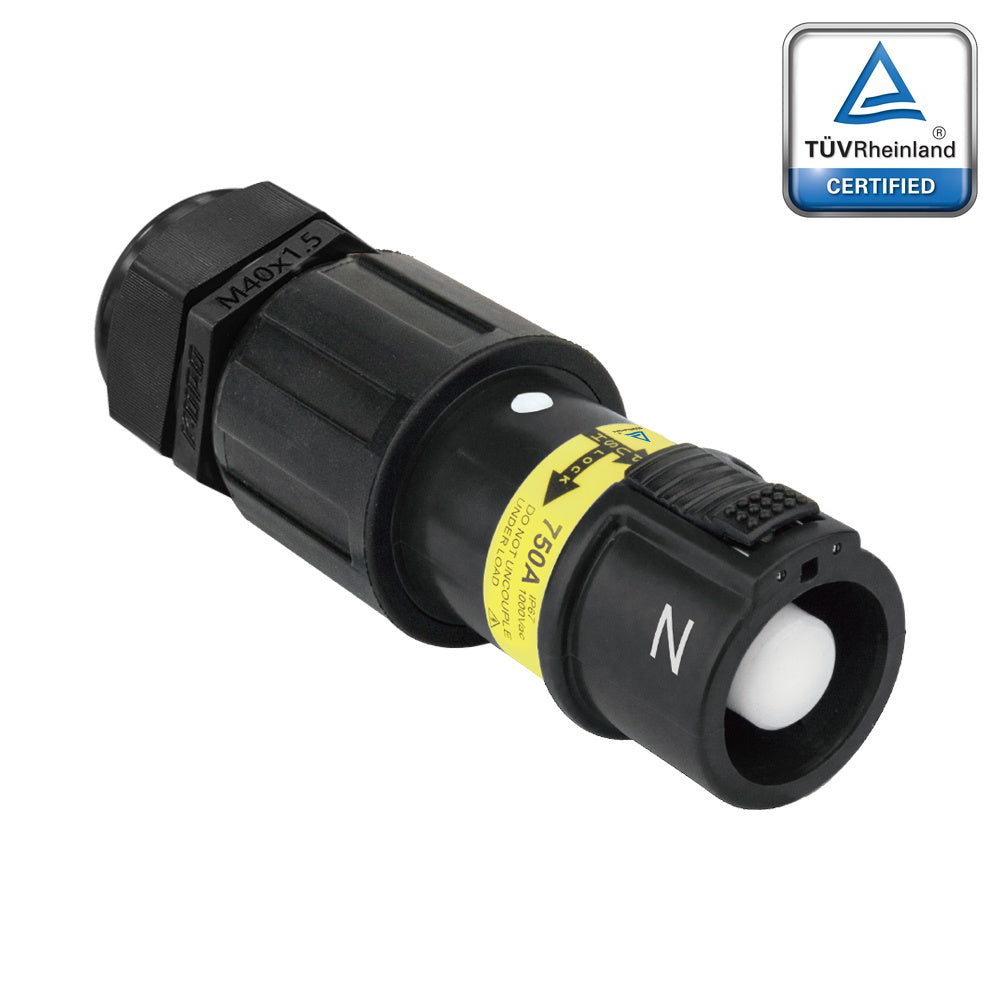PFLS-NBK-C300M40 - PowerFit 750A Source Line Connector, Black (N)
