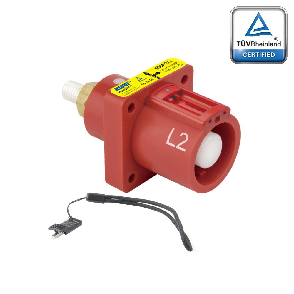 PFPS-2R-T5 - PowerFit 500A Source Panel Connector, Red (L2) - alternate product view