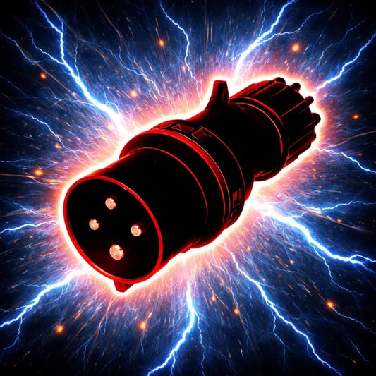 an image of cee form connector with spark coming out 