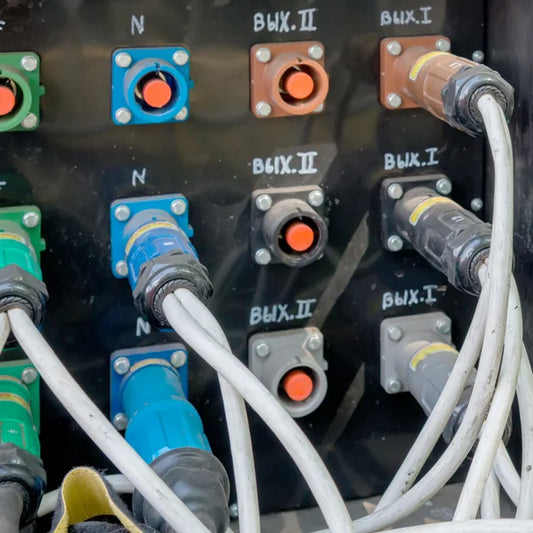 on a power distribution box, neutral connectors and other phase of connectors