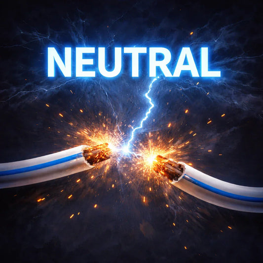 an image of a cable broken with sparks and a title said "neutral"