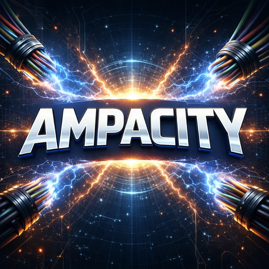 Ampacity concept showing current-carrying capacity for industrial power cables and connectors