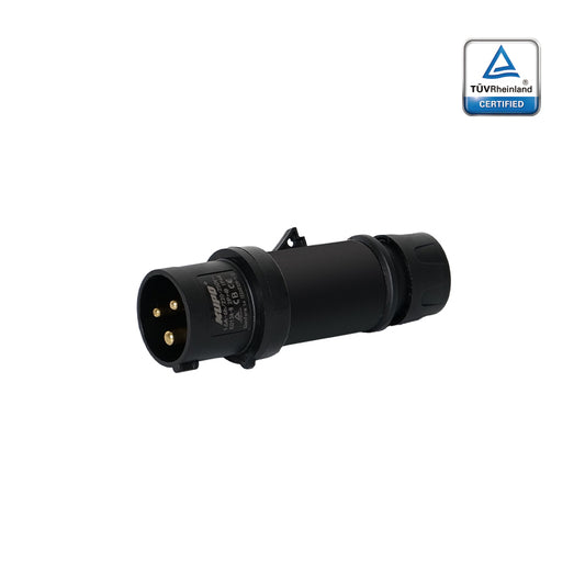 KUPO K013A-B Male Plug - 16A 6h IP44, 2P+E, 220-250V