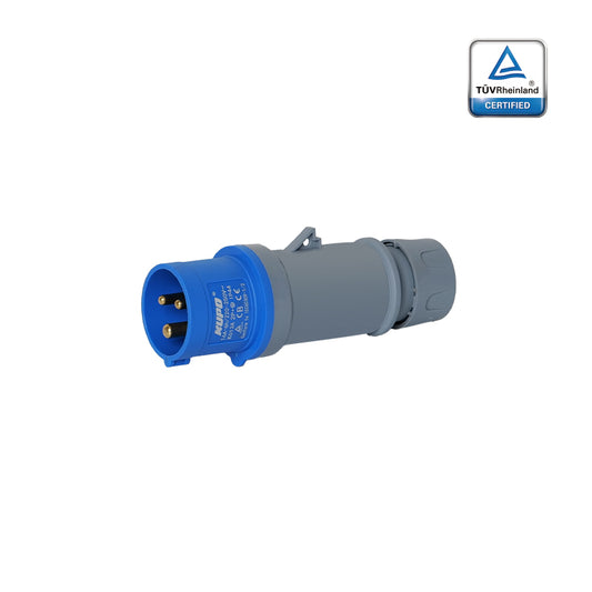 KUPO K013A Male Plug - 16A 6h IP44, 2P+E, 220-250V