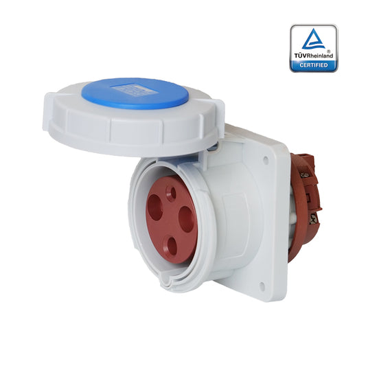 KUPO K3332 Panel Female - 63A 6h IP67, 2P+E, 220-250V