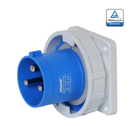KUPO K6332 Appliance Male - 63A 6h IP67, 2P+E, 220-250V