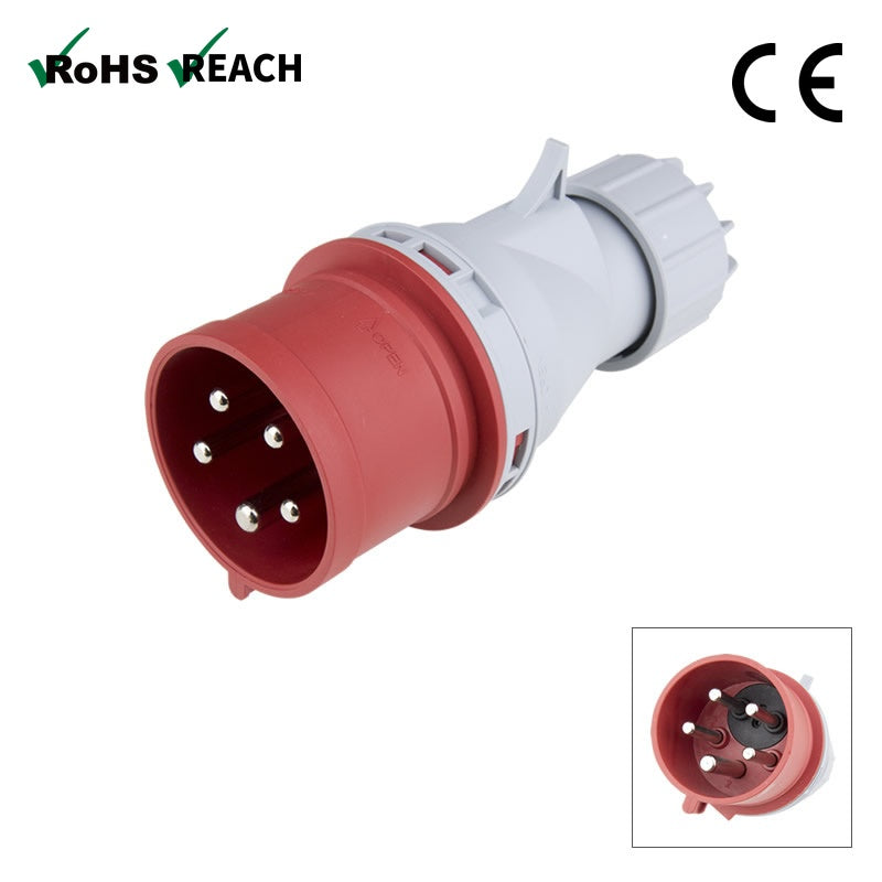 KHTN025 - KUPO CEE Form 32A 5-Pole Industrial Plug, 400V, IP44