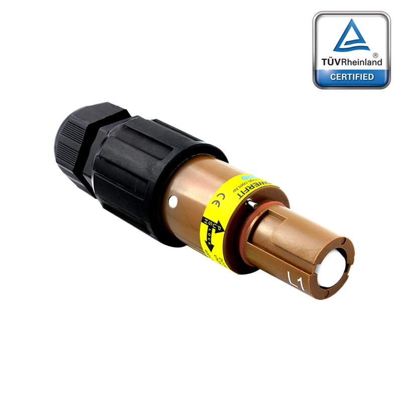 PFLD-1BN-S120M40A - PowerFit 400A Drain Line Connector, Brown (L1)
