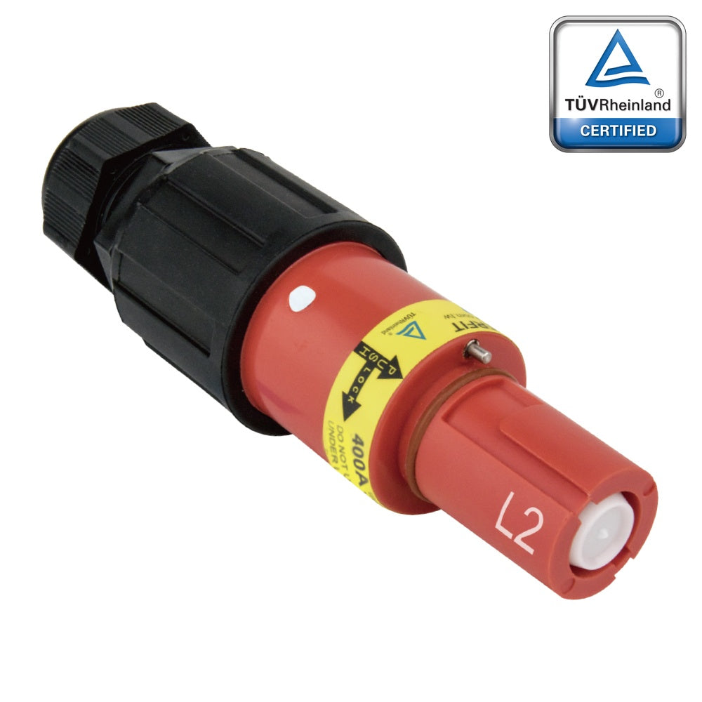 PFLD-2R-S120M40A - PowerFit 400A Drain Line Connector, Red (L2)
