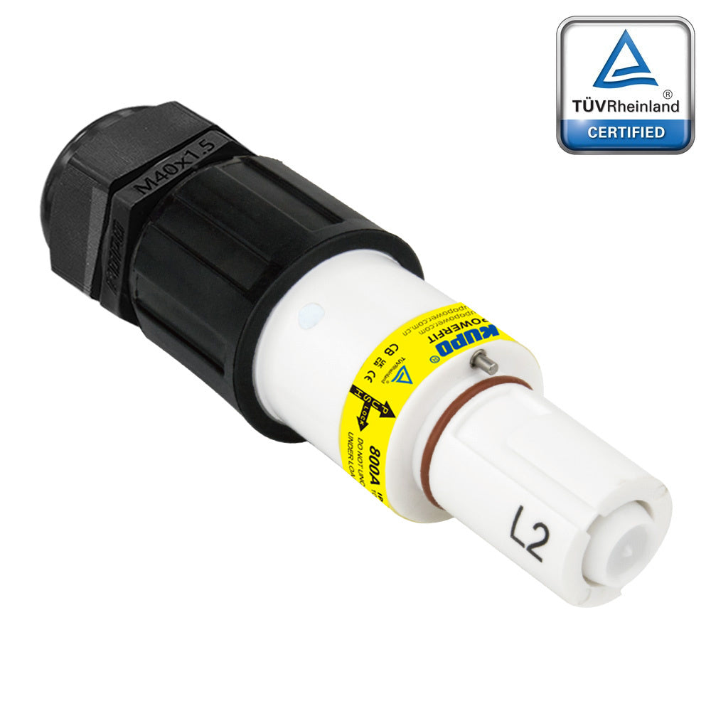 PFLD-2W-C300-400-M40-M50 - PowerFit 800A Line Drain, L2 (Line 2) White