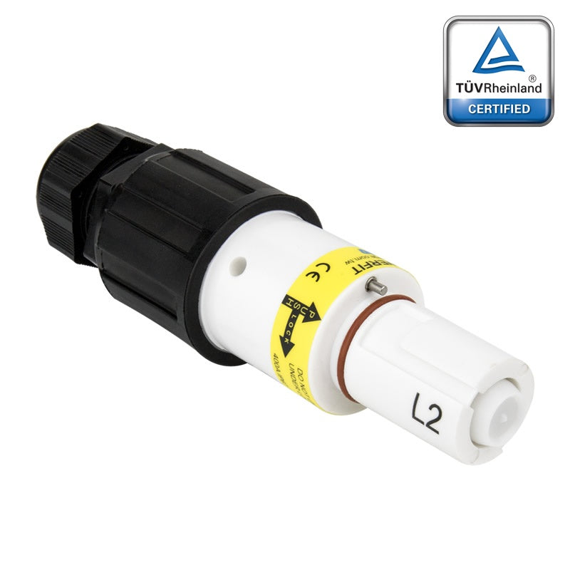 PFLD-2W-S120M40A - PowerFit 400A Drain Line Connector, White (L2)