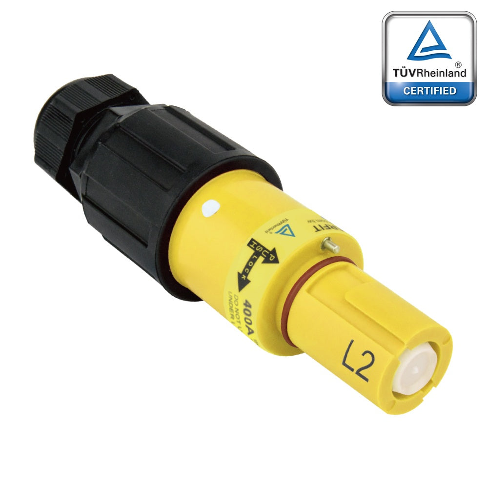 PFLD-2Y-S120M40A - PowerFit 400A Drain Line Connector, Yellow (L2)
