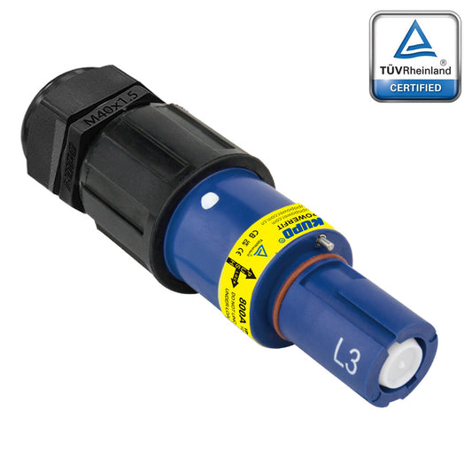 PFLD-3BL-C300-400-M40-M50 - PowerFit 800A Line Drain, L3 (Line 3) Blue