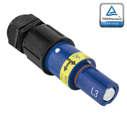 PFLD-3BL-S150M40A - PowerFit 500A Drain Line Connector, Blue (L3)