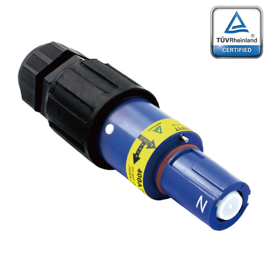 PFLD-NBL-S120M40A - PowerFit 400A Drain Line Connector, Blue (N)