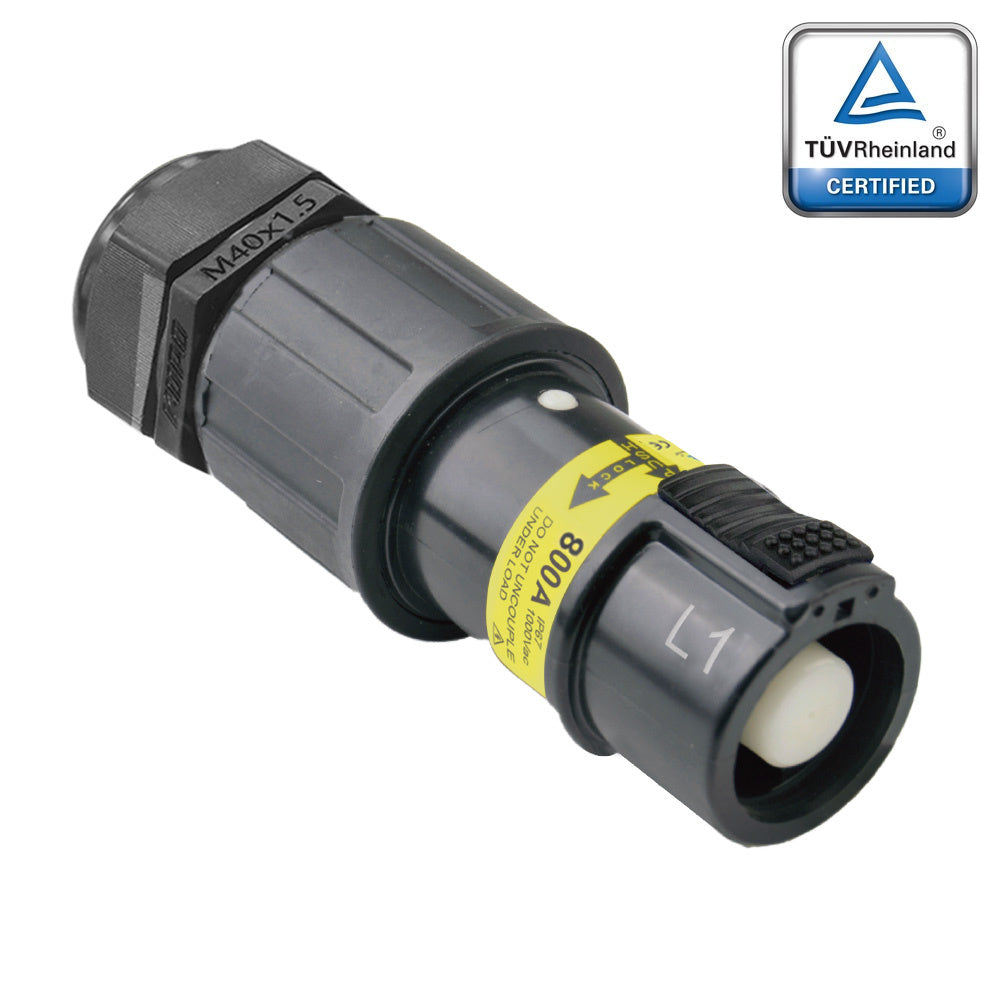 PFLS-1BK-C300-400-M40-M50 - PowerFit 800A Line Source, L1 (Line 1) Black