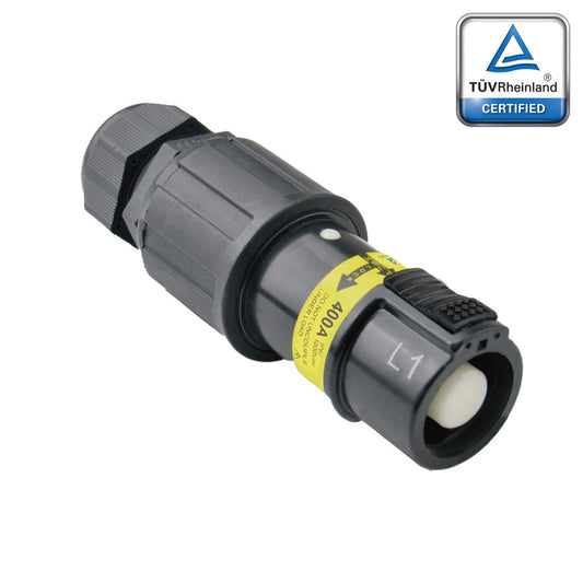 PFLS-1BK-S120M40A - PowerFit 400A Source Line Connector, Black (L1)