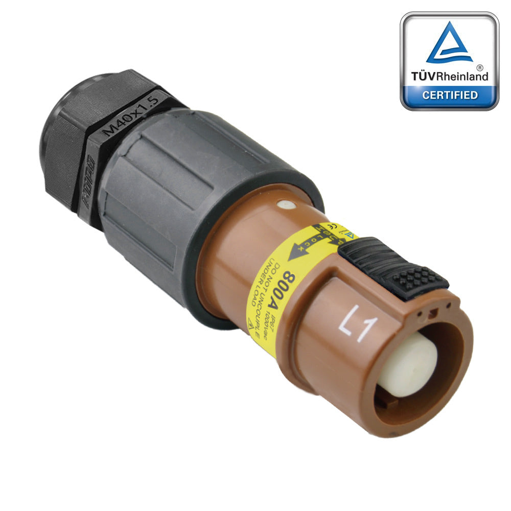 PFLS-1BN-C300-400-M40-M50 - PowerFit 800A Line Source, L1 (Line 1) Brown