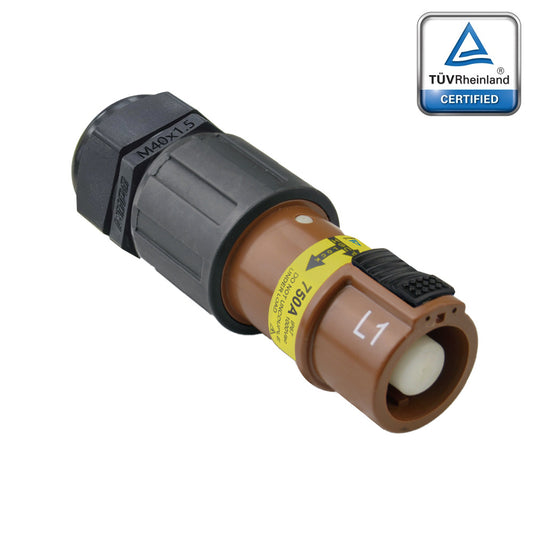 PFLS-1BN-C300M40 - PowerFit 750A Source Line Connector, Brown (L1)