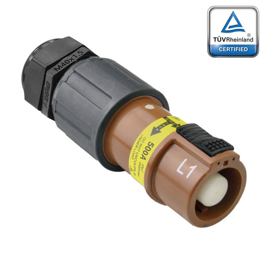 PFLS-1BN-S150M40A - PowerFit 500A Source Line Connector, Brown (L1)