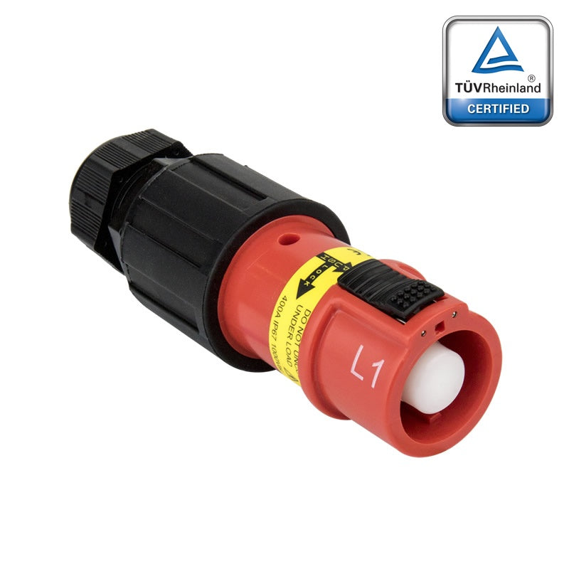 PFLS-1R-S120M40A - PowerFit 400A Source Line Connector, Red (L1)