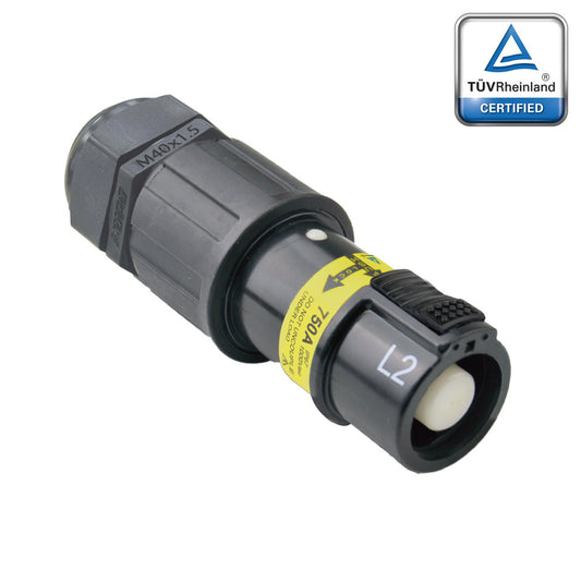 PFLS-2BK-C300M40 - PowerFit 750A Source Line Connector, Black (L2)
