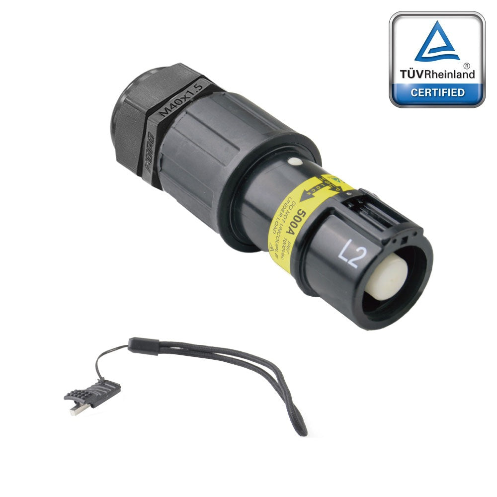 PFLS-2BK-S150M40A - PowerFit 500A Source Line Connector, Black (L2) - alternate product view