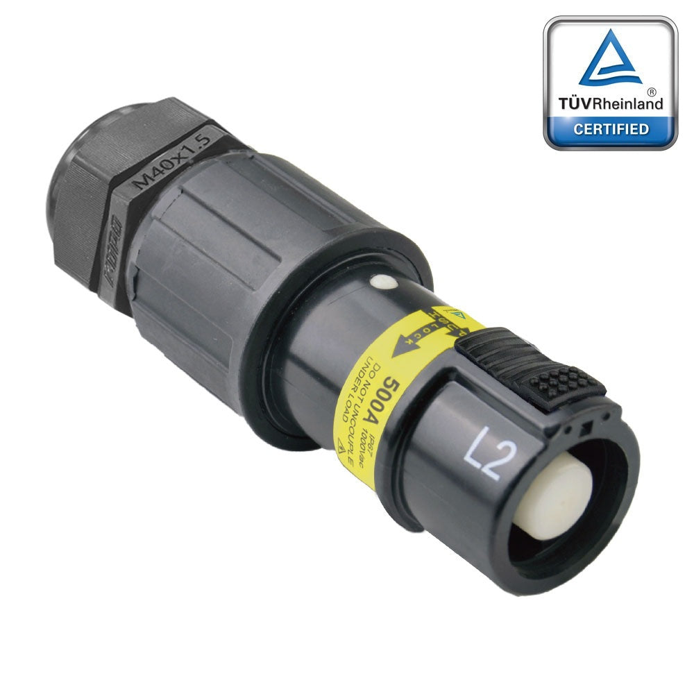 PFLS-2BK-S150M40A - PowerFit 500A Source Line Connector, Black (L2)