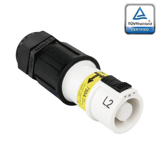 PFLS-2W-C300M40 - PowerFit 750A Source Line Connector, White (L2)