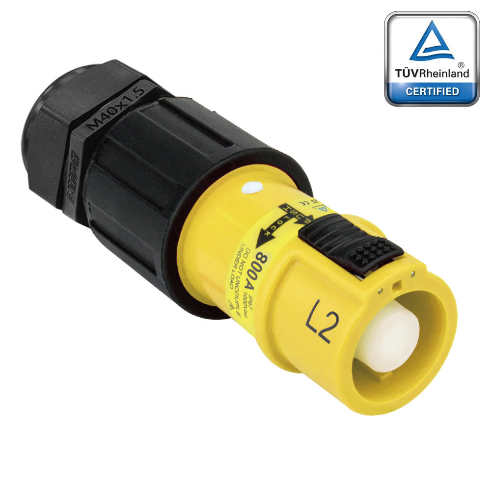 PFLS-2Y-C300-400-M40-M50 - PowerFit 800A Line Source, L2 (Line 2) Yellow