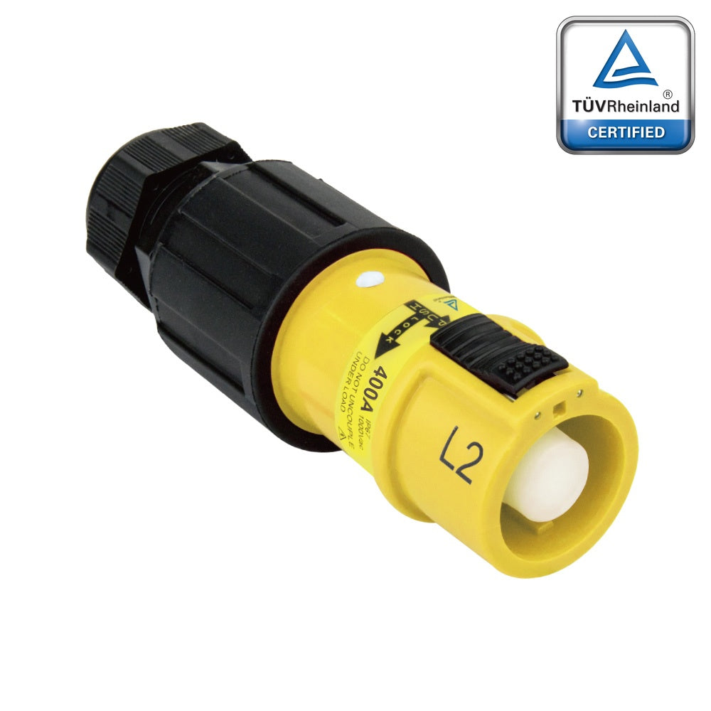 PFLS-2Y-S120M40A - PowerFit 400A Source Line Connector, Yellow (L2)