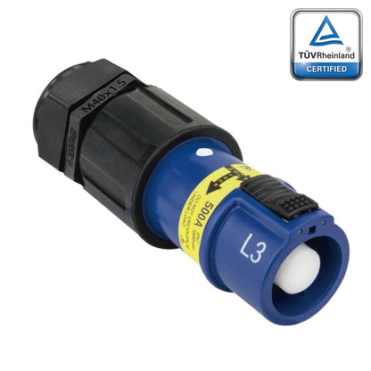 PFLS-3BL-S150M40A - PowerFit 500A Source Line Connector, Blue (L3)