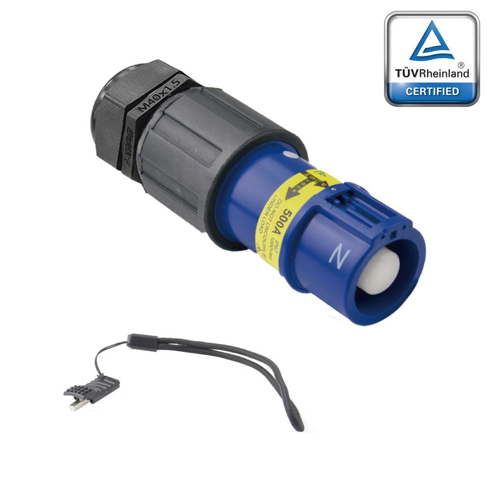 PFLS-NBL-S150M40A - PowerFit 500A Source Line Connector, Blue (N) - alternate product view