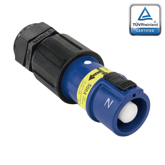 PFLS-NBL-S150M40A - PowerFit 500A Source Line Connector, Blue (N)