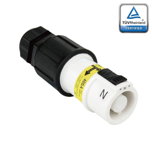 PFLS-NW-S120M40A - PowerFit 400A Source Line Connector, White (N)