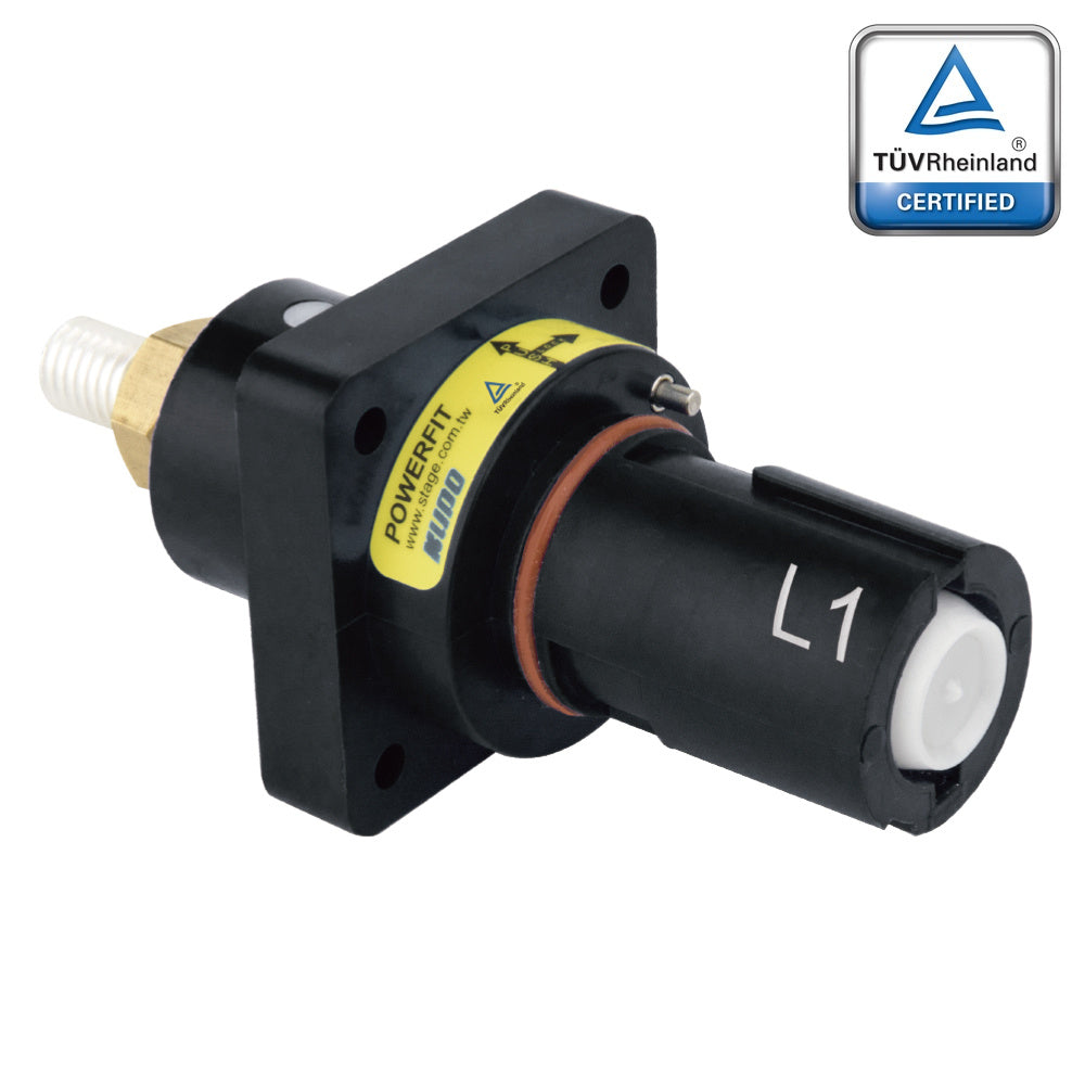 PFPD-1BK-T7 - PowerFit 750A Drain Panel Connector, Black (L1)