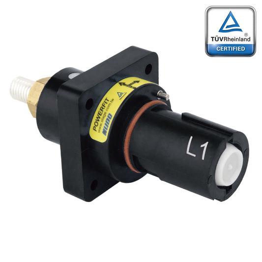PFPD-1BK-T7 - PowerFit 750A Drain Panel Connector, Black (L1)