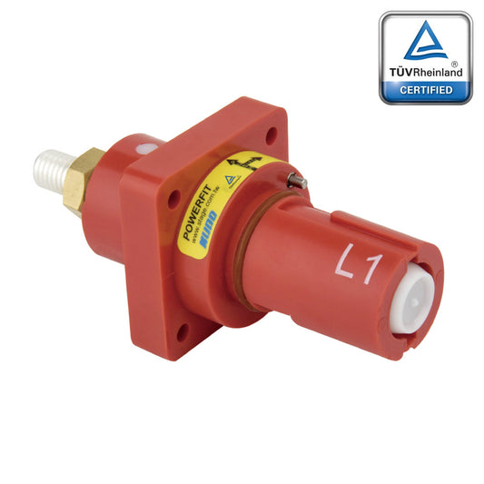 PFPD-1R-T7 - PowerFit 750A Drain Panel Connector, Red (L1)
