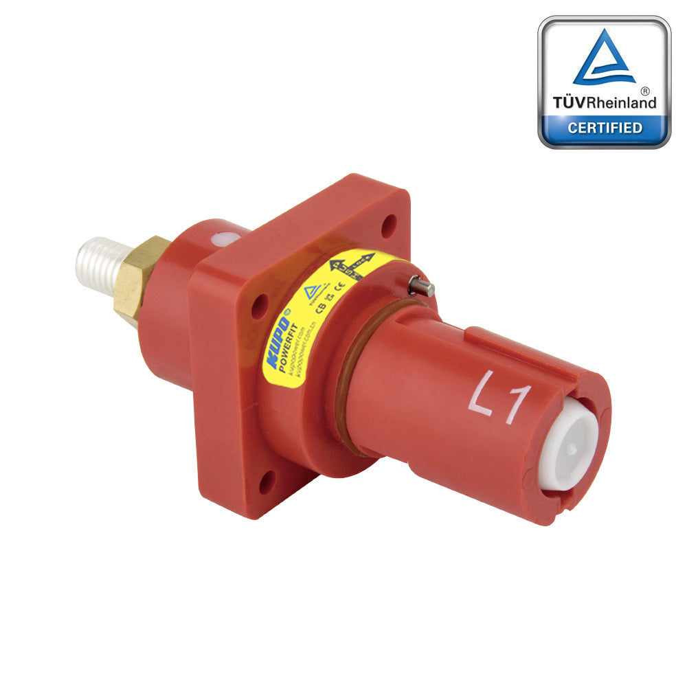 PFPD-1R-T8 - PowerFit 800A Panel Drain, L1 (Line 1) Red