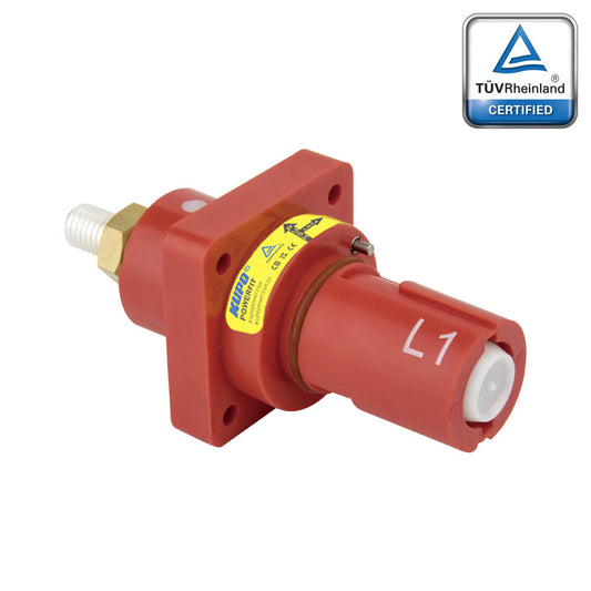 PFPD-1R-T8 - PowerFit 800A Panel Drain, L1 (Line 1) Red