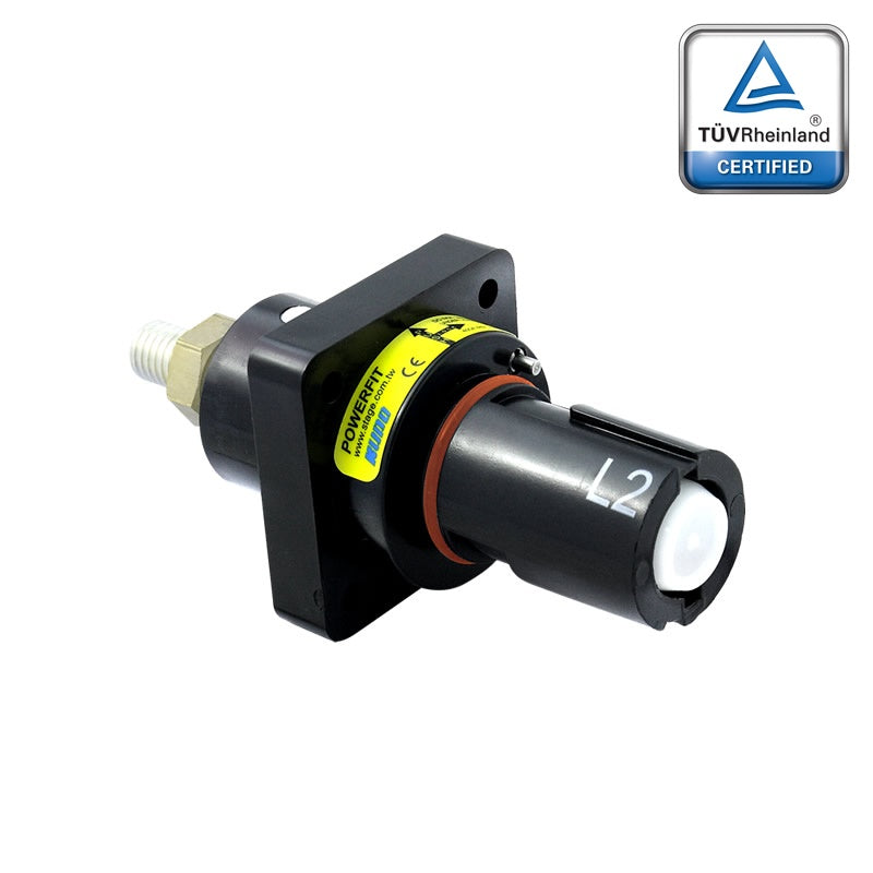 PFPD-2BK - PowerFit 400A Drain Panel Connector, Black (L2)