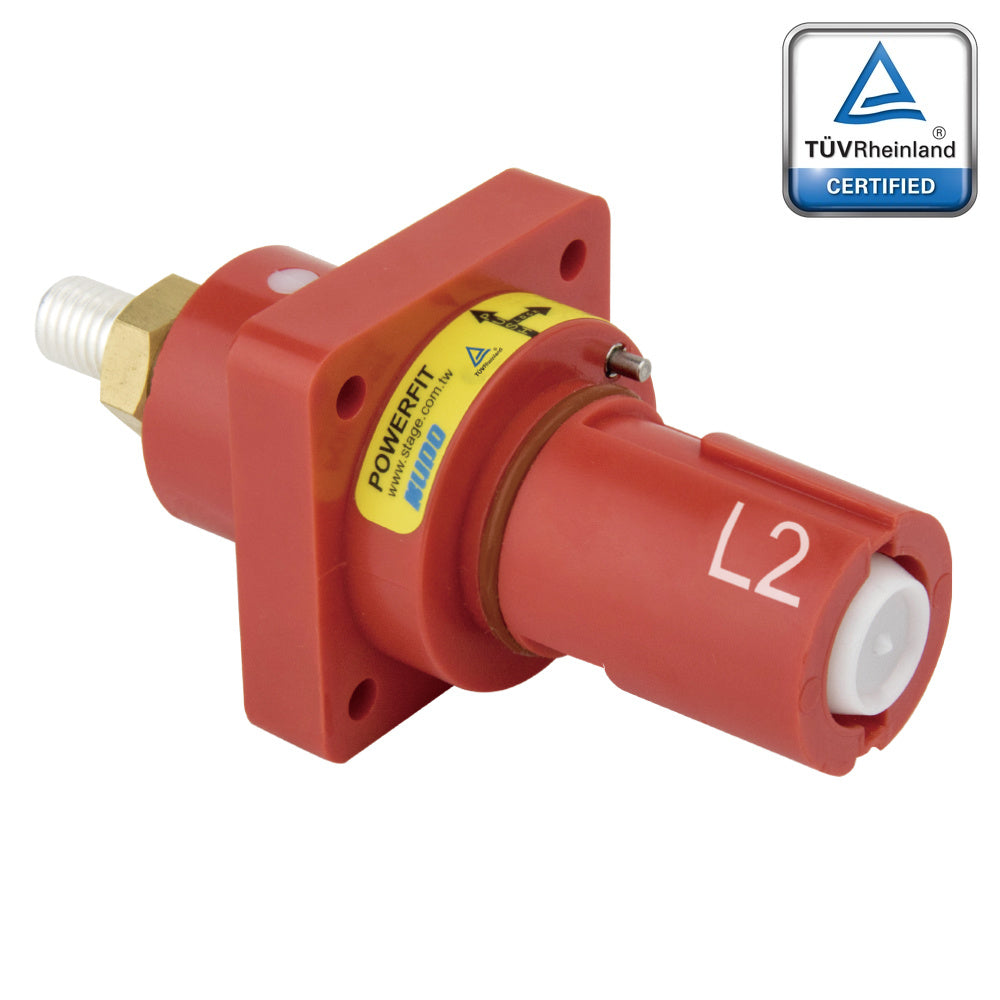 PFPD-2R-T7 - PowerFit 750A Drain Panel Connector, Red (L2)