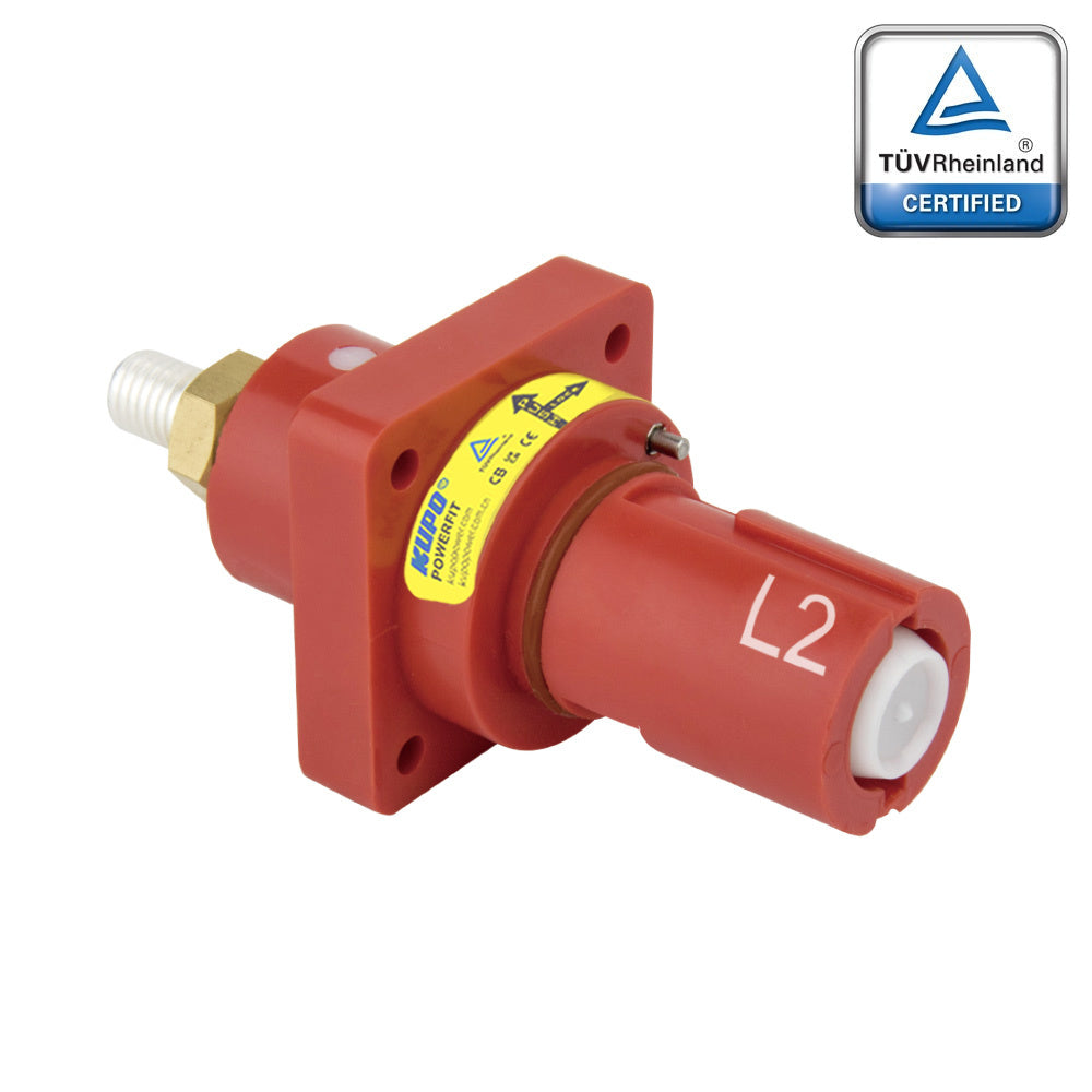 PFPD-2R-T8 - PowerFit 800A Panel Drain, L2 (Line 2) Red